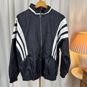 Vintage Adidas 3-Stripe Windbreaker Full Zip Track Jacket Medium